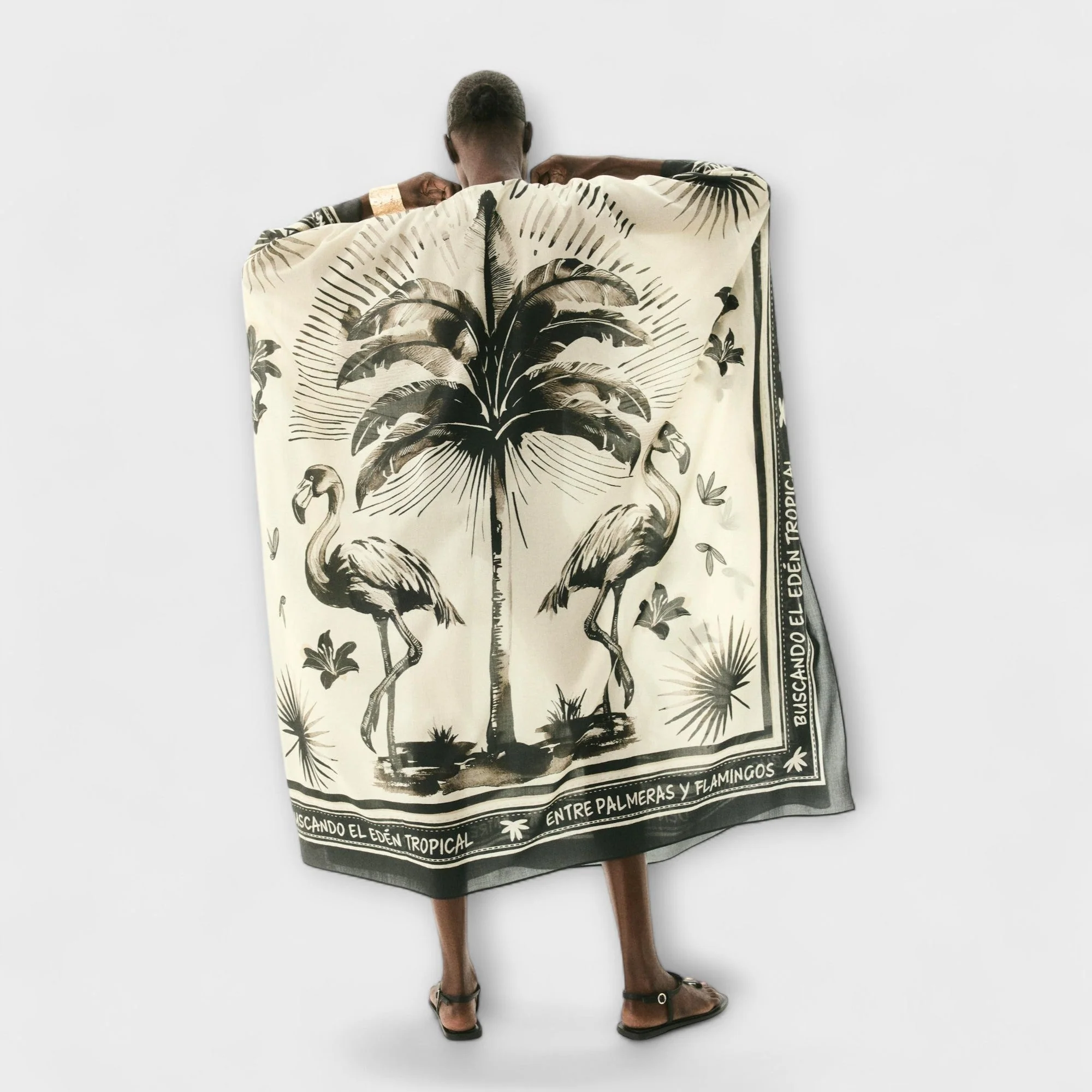 Melissa - Oversized Flamingo Print Maxi Kaftan Dress - Image 4