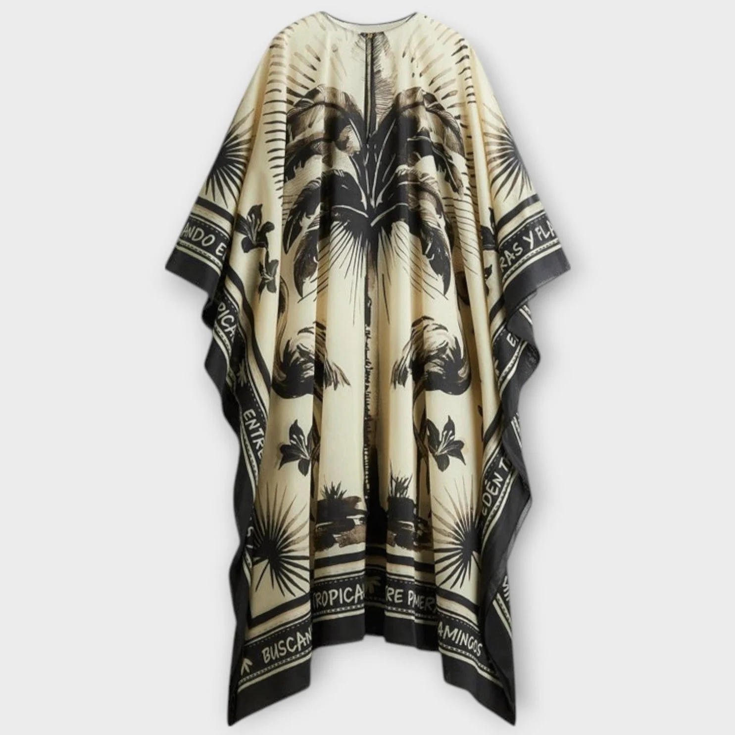 Melissa - Oversized Flamingo Print Maxi Kaftan Dress - Image 5