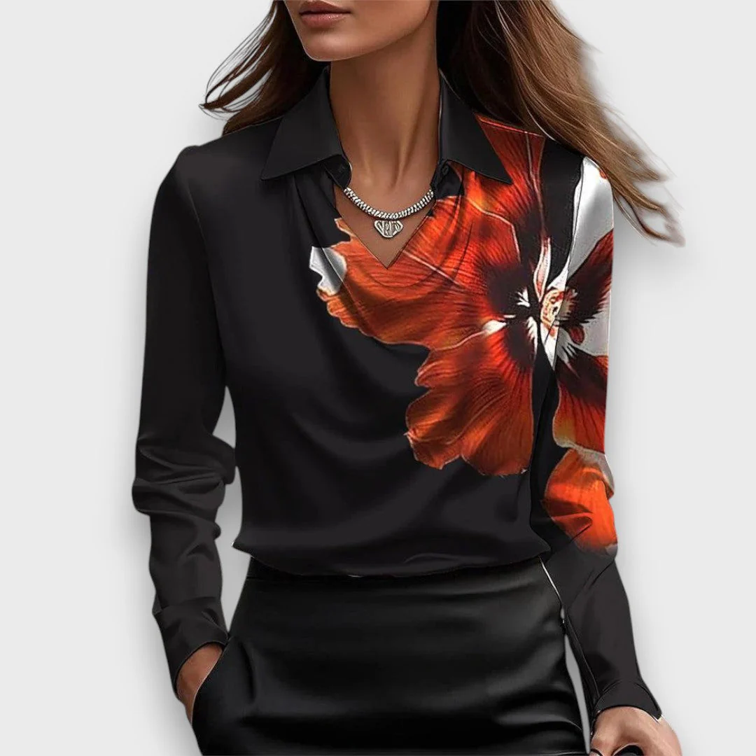 Melvine – Satiniert glänzende Bluse mit Drapierung - Image 8