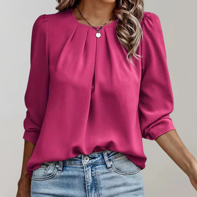 Merly - Elegante Faltenbluse mit Puffärmeln - Image 2