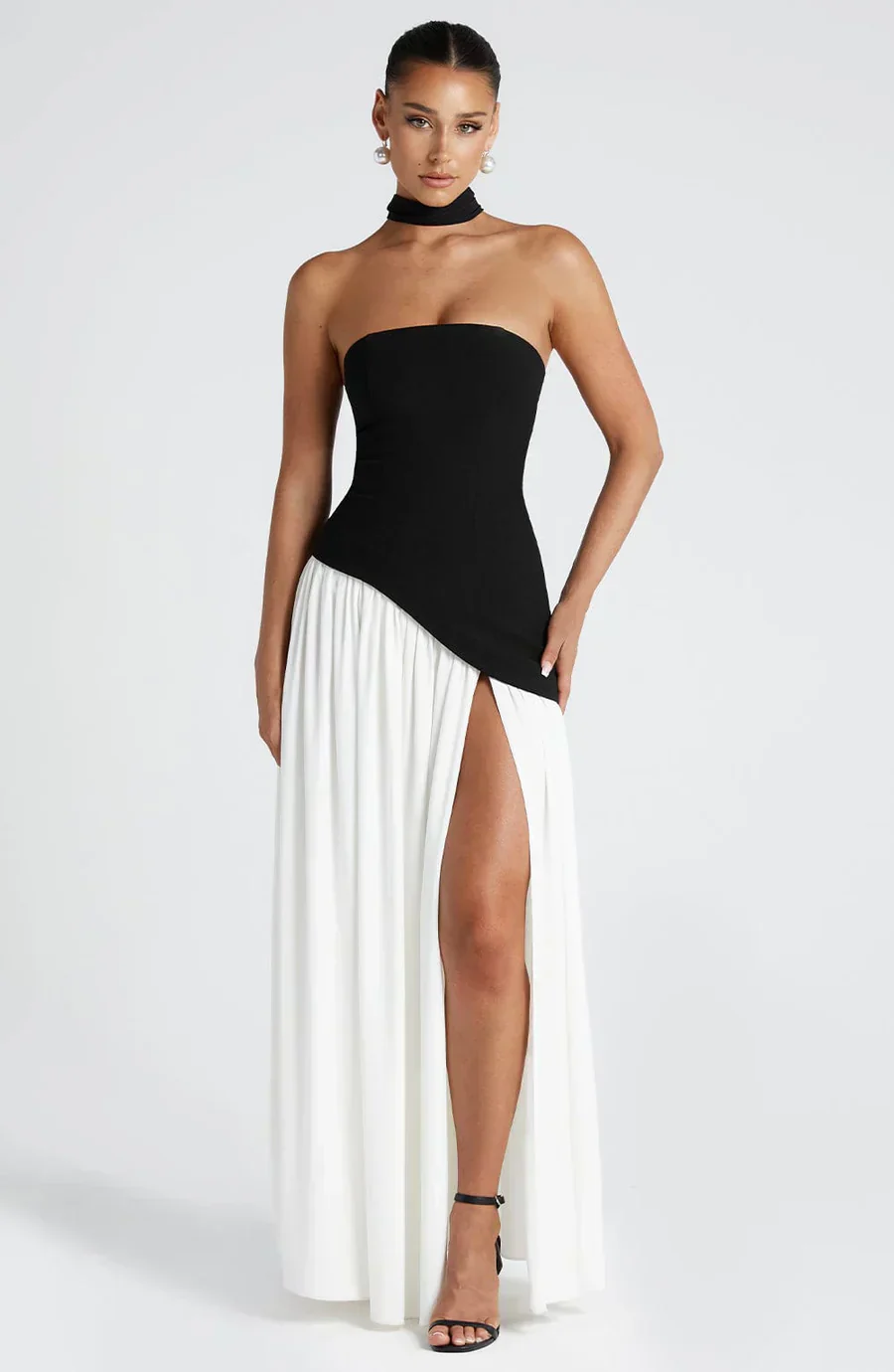 Micah | Elegantes Langes Kleid mit Schlitz - Image 3