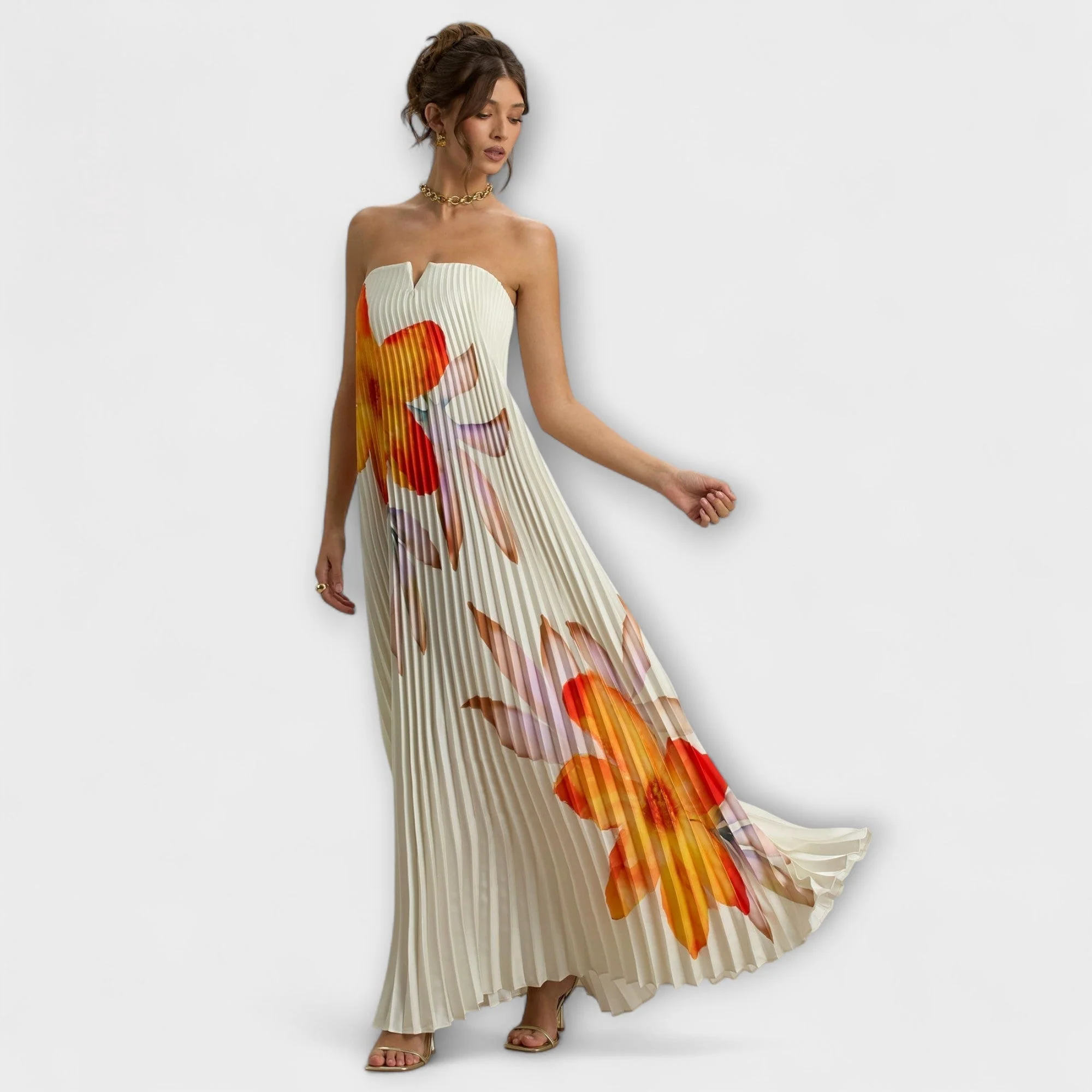 Michelle - Sweetheart Maxikleid mit Orangenblüten - Image 4