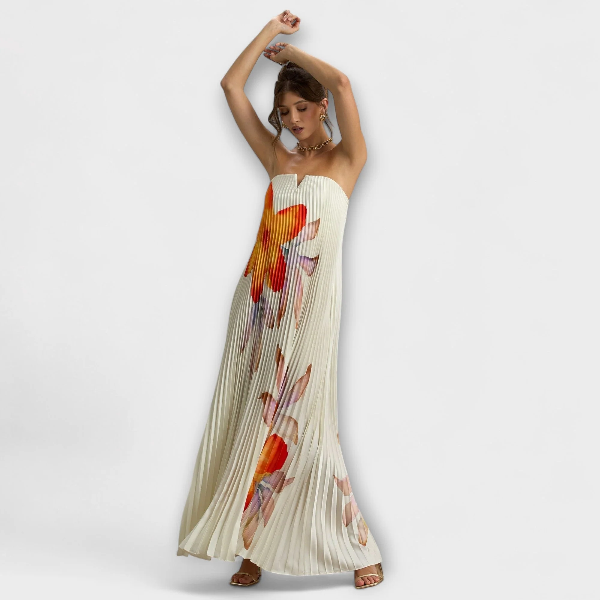 Michelle - Sweetheart Maxikleid mit Orangenblüten - Image 5