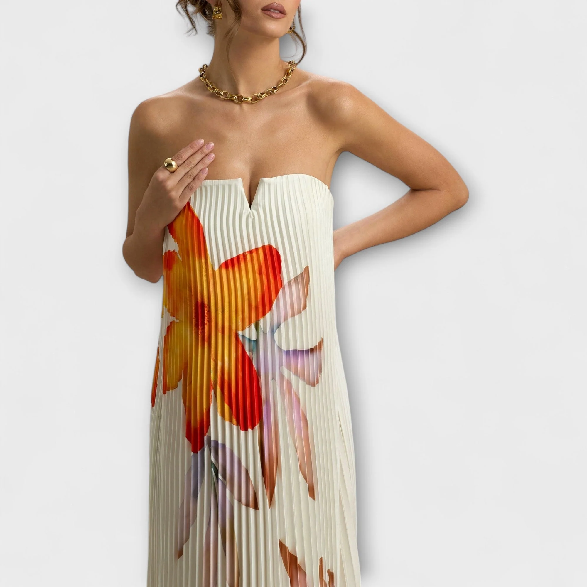 Michelle - Sweetheart Maxikleid mit Orangenblüten - Image 7
