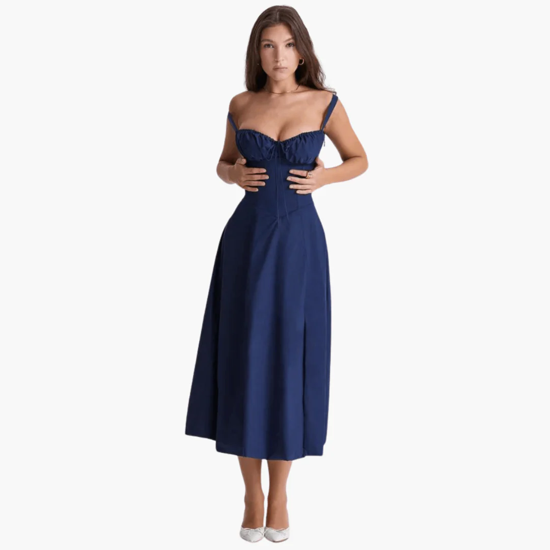 Midi Corsage Sommerkleid für Frauen - Blumenmuster Elegant - Image 4