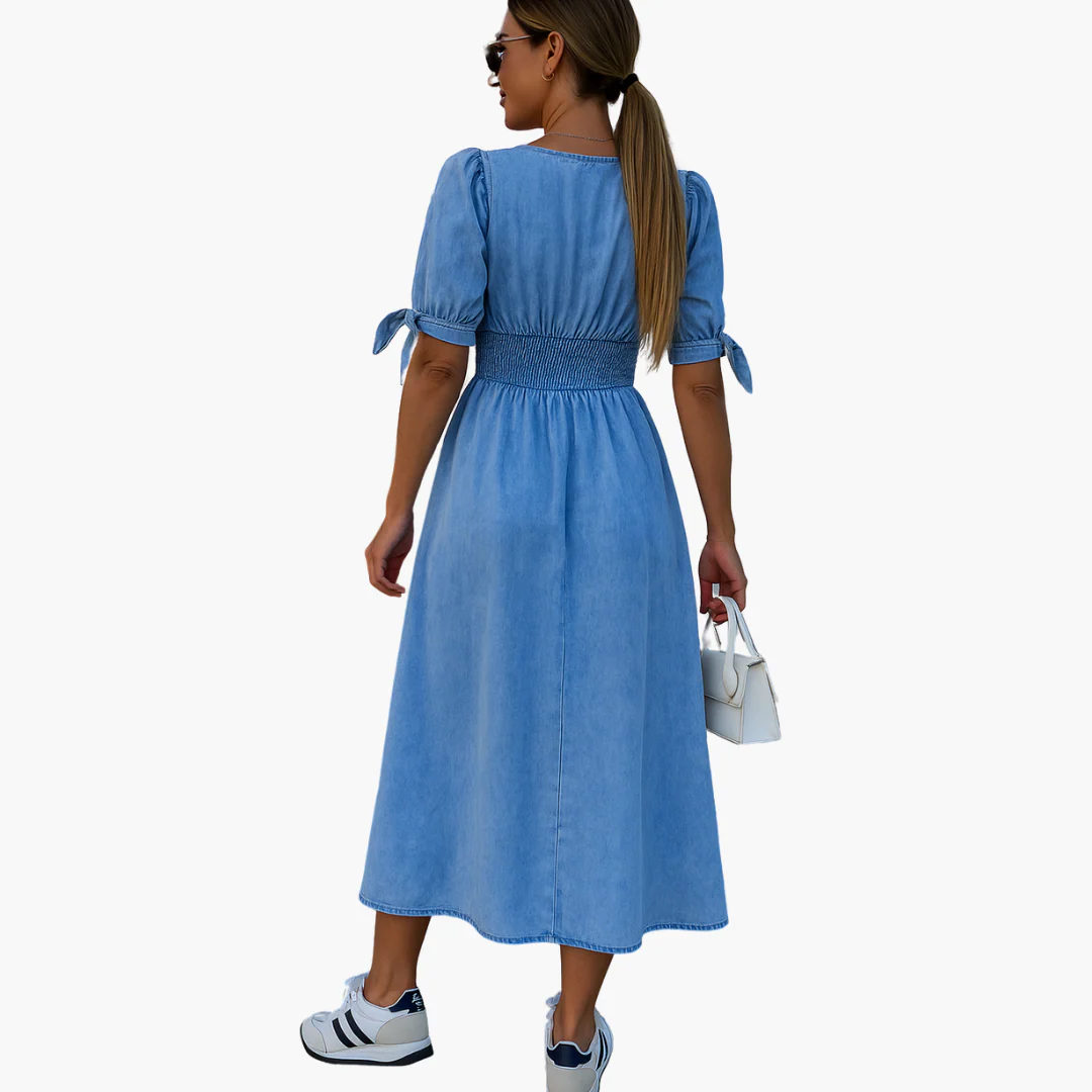 Midi-Kleid mit Knopfleiste - Damenmode für stilvolle Tage - Image 3