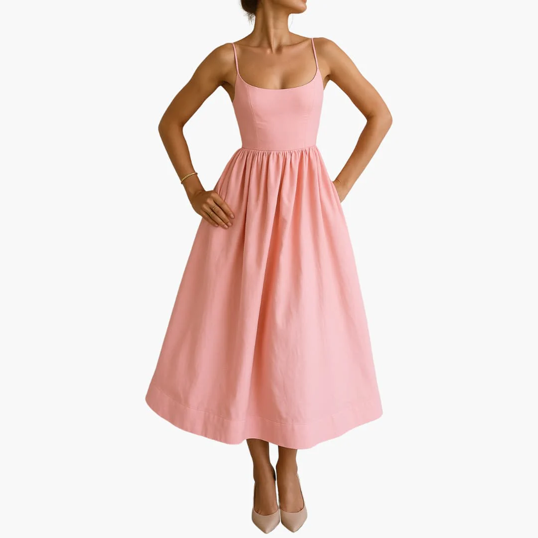 Midikleid Ärmelloses - Sommerkleid für Damen mit Faltenrock - Image 6