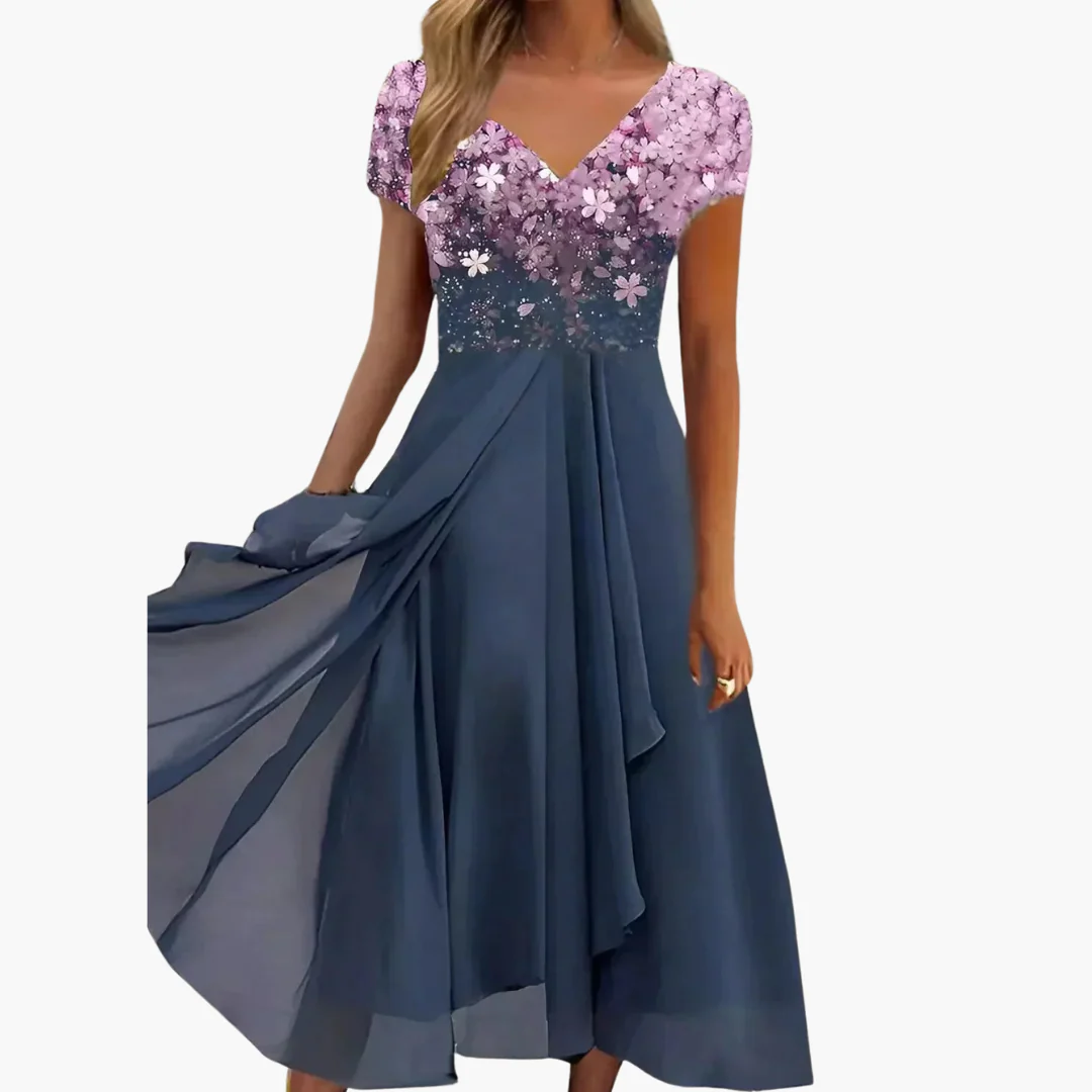 Midikleid für Damen - Elegant mit Pailletten & Chiffonrock - Image 3