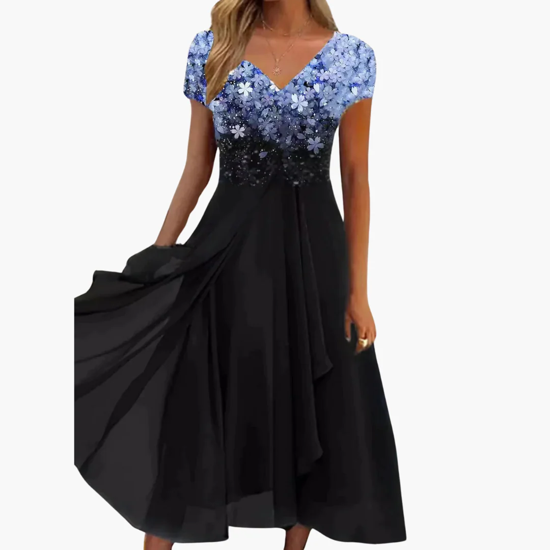 Midikleid für Damen - Elegant mit Pailletten & Chiffonrock - Image 6