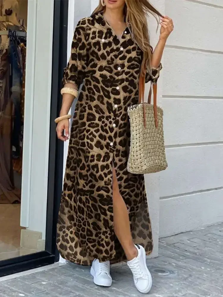 Midikleid mit Leopardenmuster für Damen - Image 3