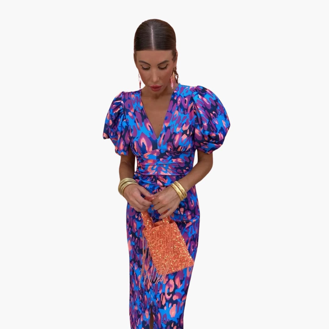 Midikleid mit Puffärmeln - Elegantes Damen Sommeroutfit - Image 3