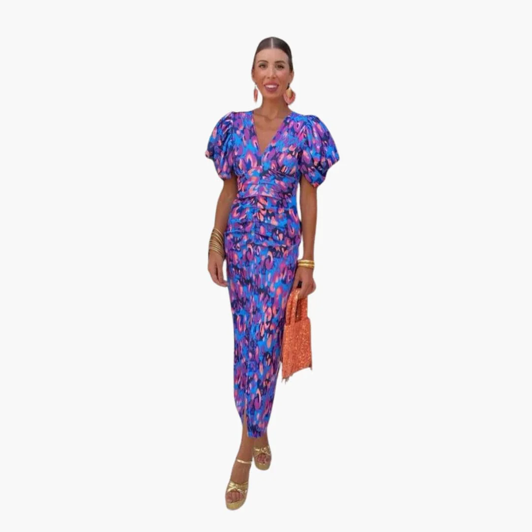 Midikleid mit Puffärmeln - Elegantes Damen Sommeroutfit - Image 4