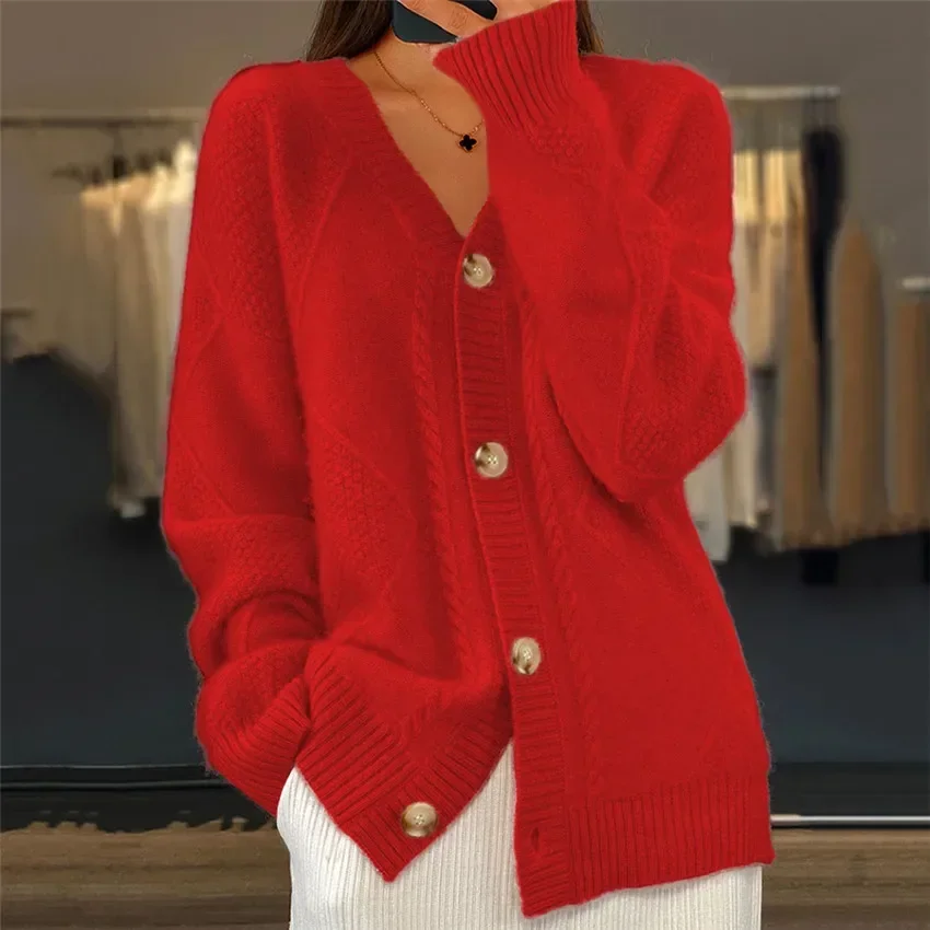 Mila – Damen Cashmere Strickjacke Mit Knopfleiste - Image 4