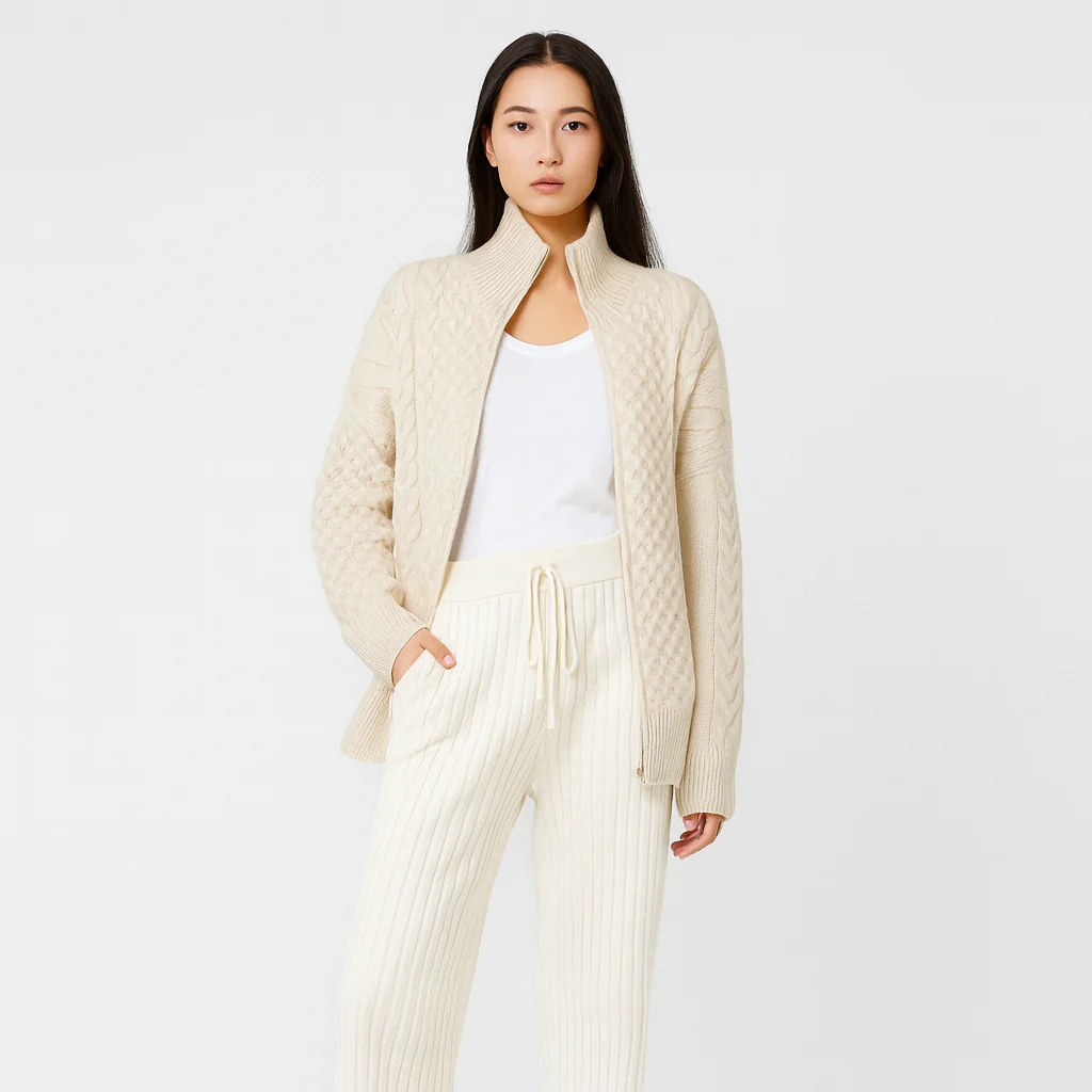 Mila Kaschmir Strickjacke – Damen Pullover langarm aus Kaschmir - Image 3