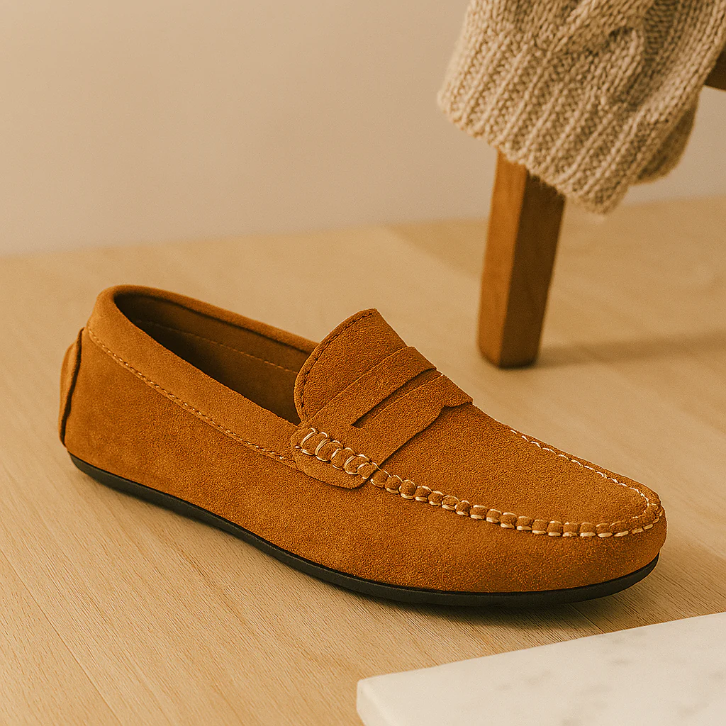Milano Herren-Leder-Loafer – Klassische Slipper mit rutschfester Sohle - Image 5