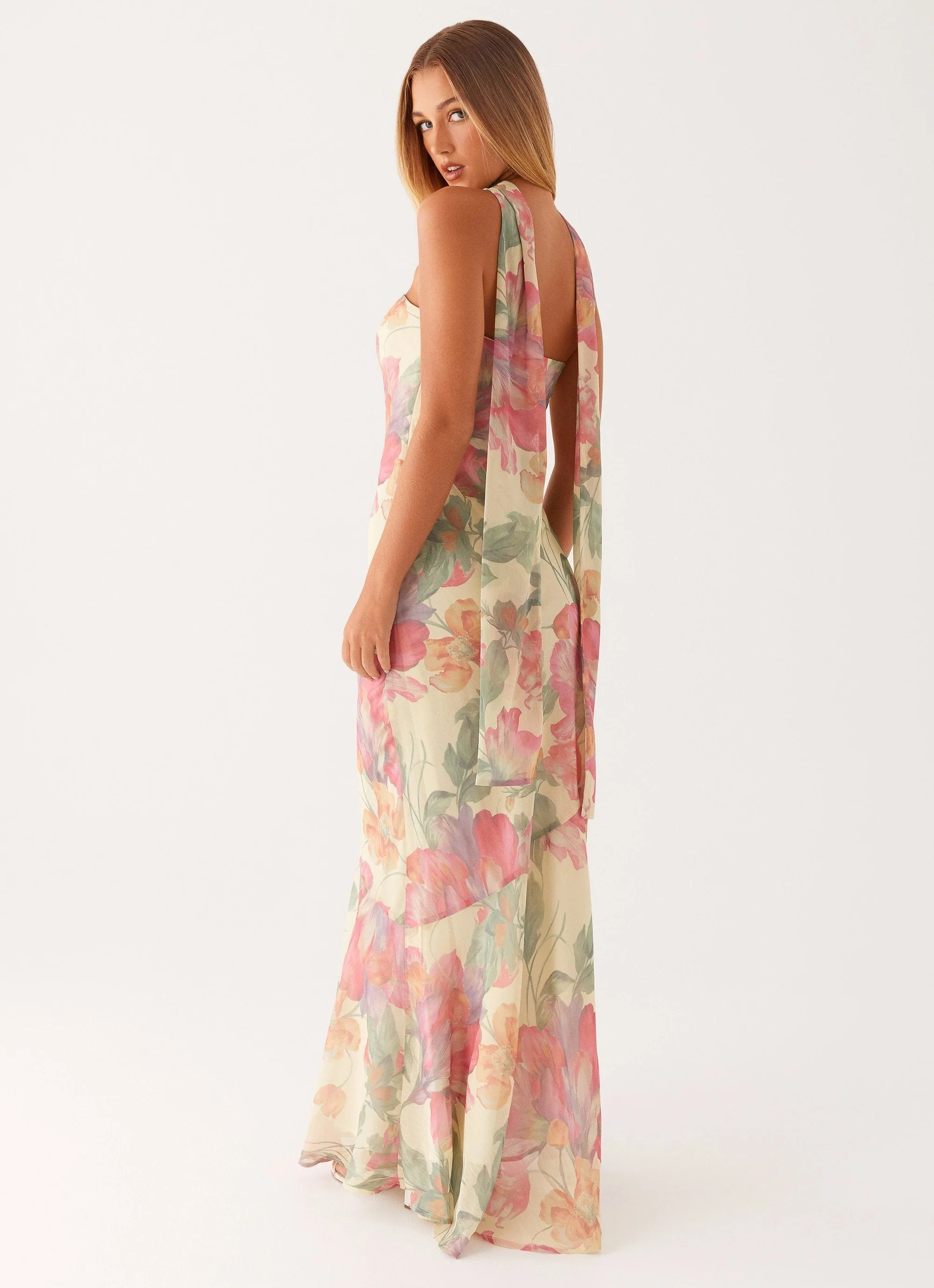 Milena | Langes Blumen-Kleid mit Rückenausschnitt - Image 4
