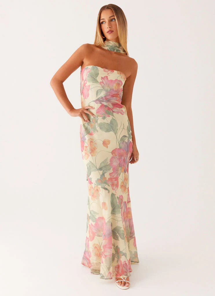 Milena | Langes Blumen-Kleid mit Rückenausschnitt - Image 5