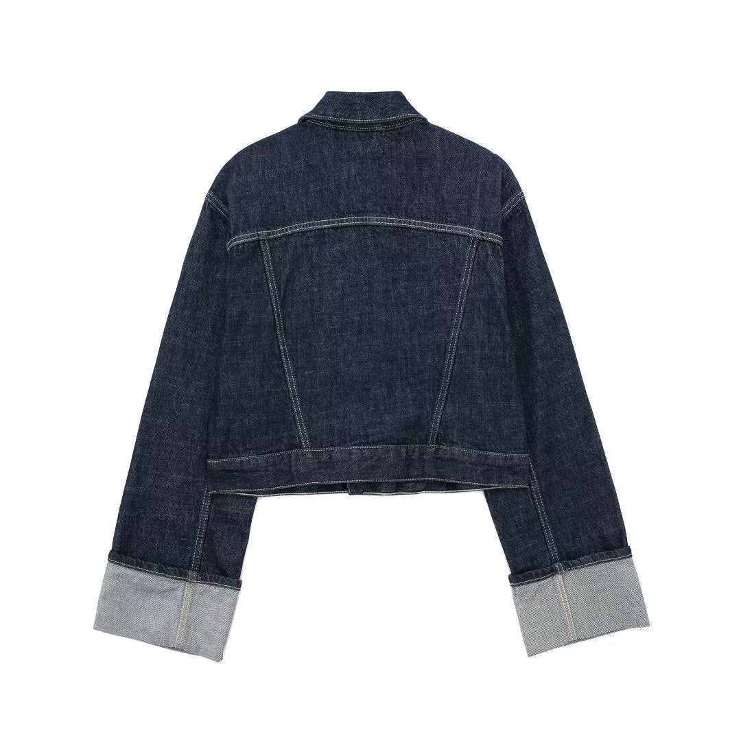 Mina | Damen Übergangsjacke Mit Krempelärmeln & Knopfleiste - Image 7