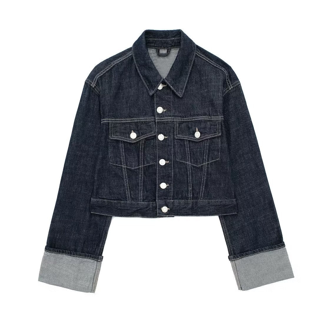 Mina | Damen Übergangsjacke Mit Krempelärmeln & Knopfleiste - Image 8
