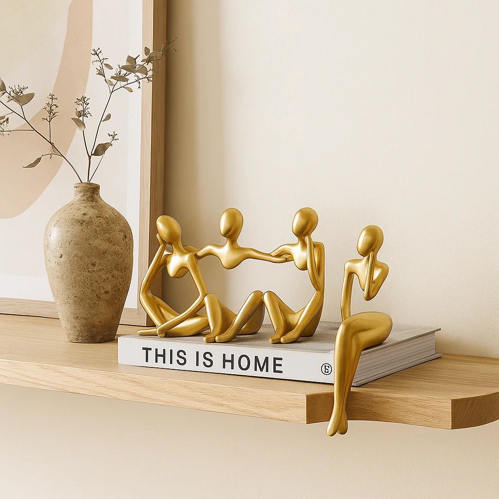 MindMuse – Goldene abstrakte Denkerstatuen in einzigartigen künstlerischen Positionen - Image 3