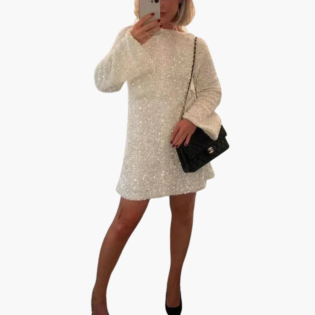 Mini-Kleid für Damen mit Pailletten-Details für besondere Anlässe - Image 3