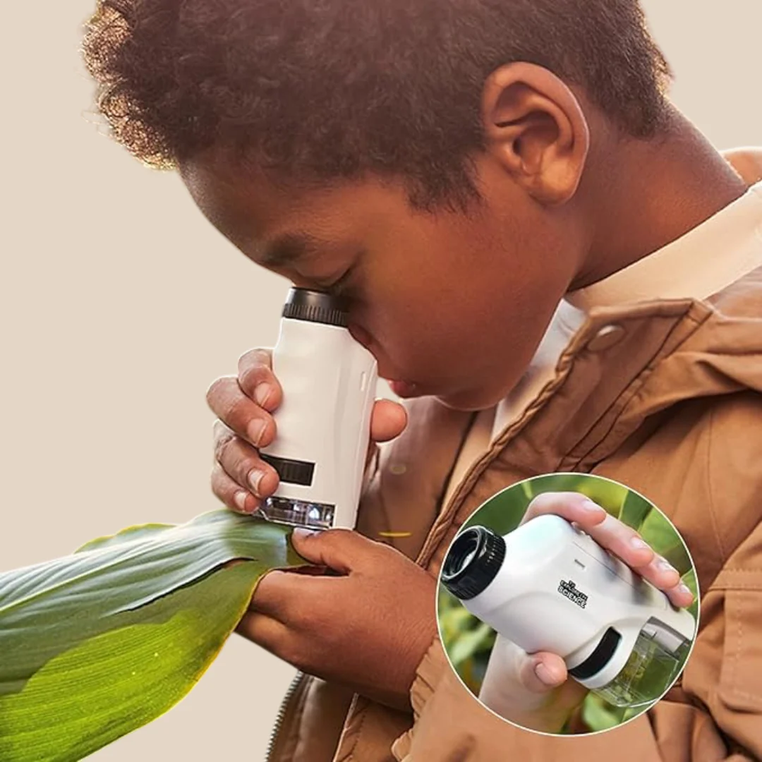 Mini-Taschenmikroskop – LED-Licht & 60- bis 120-facher Zoom für lehrreiche Entdeckungen von Kindern - Image 2