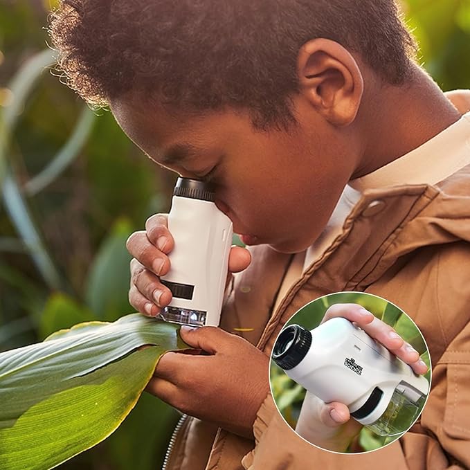 Mini-Taschenmikroskop – LED-Licht & 60- bis 120-facher Zoom für lehrreiche Entdeckungen von Kindern - Image 5