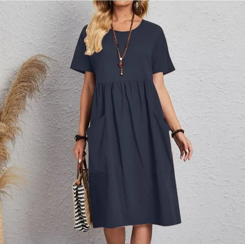 Mira | Marineblaues Midi-Kleid mit kurzen Ärmeln" 

Rewritten: "Mira | Midi-Kleid in Marineblau mit kurzen Ärmeln - Image 7
