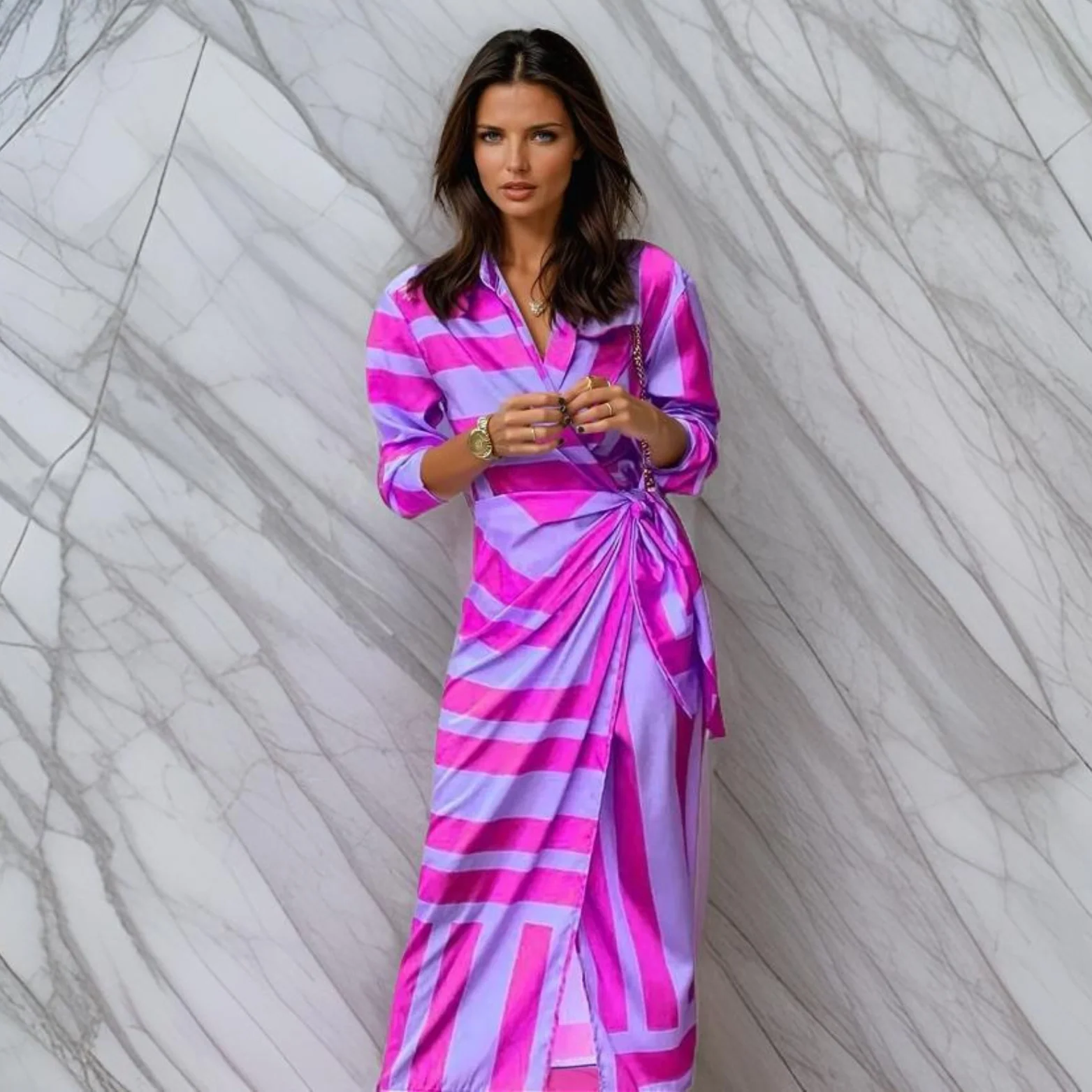 Miral | Elegantes Wickelkleid mit Muster - Image 12