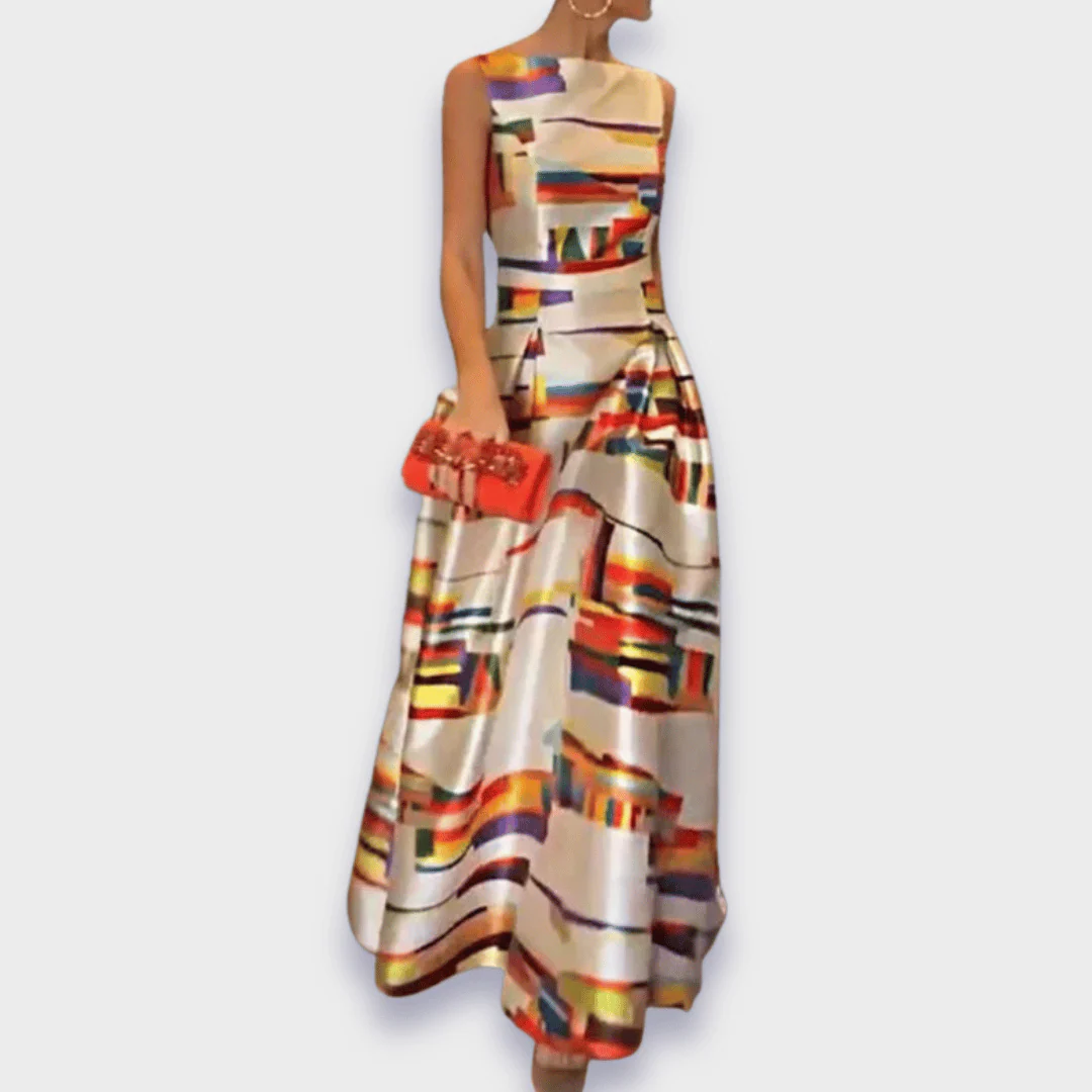 Miralyn – Elegantes Maxikleid mit künstlerischem Print - Image 2