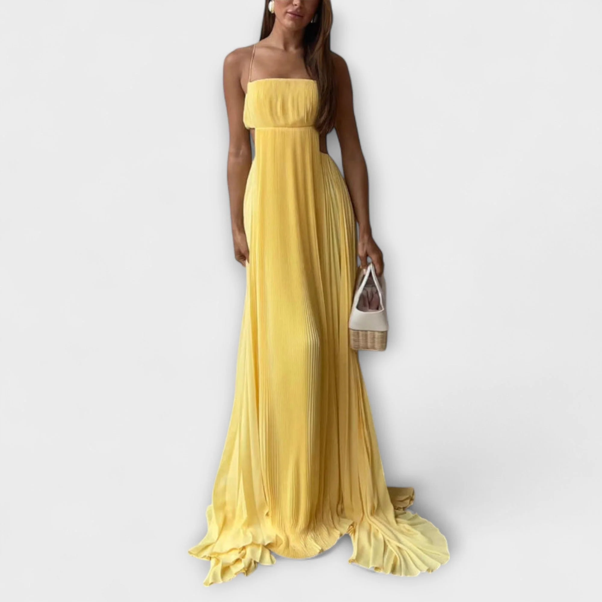 Mireille - Elegantes Maxikleid mit Plissee-Ausschnitt - Image 3