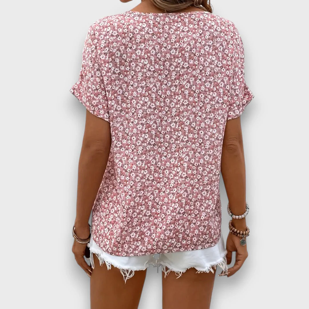 Mirena – Bluse mit floralem Muster und Knopfleiste - Image 2