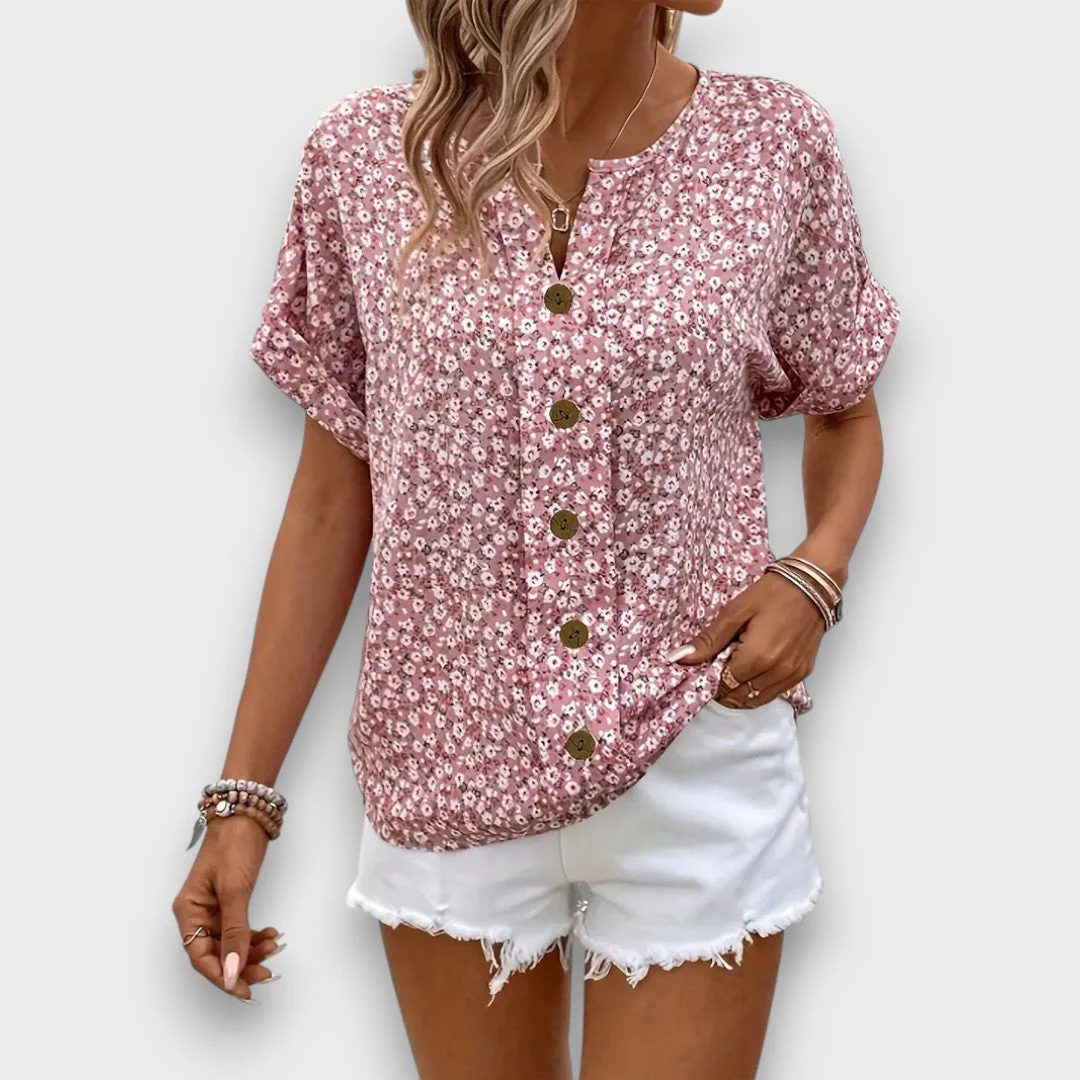 Mirena – Bluse mit floralem Muster und Knopfleiste - Image 3
