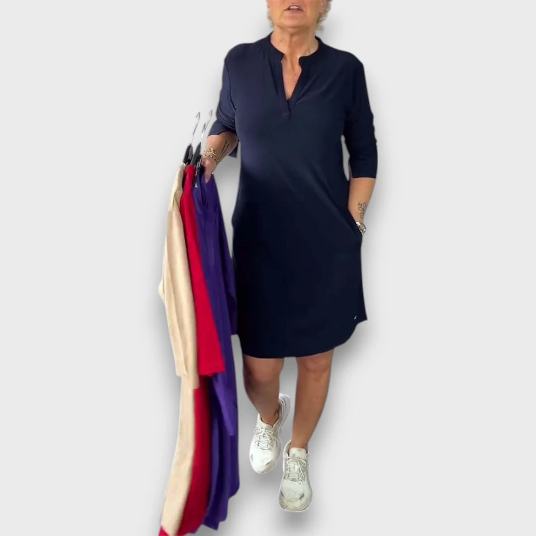 Mireysa – Kleid mit V-Ausschnitt und 3/4-Ärmeln - Image 4