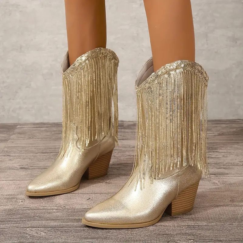 Mittlere Wade Cowboy Stiefel Für Damen| Absatz - Image 2