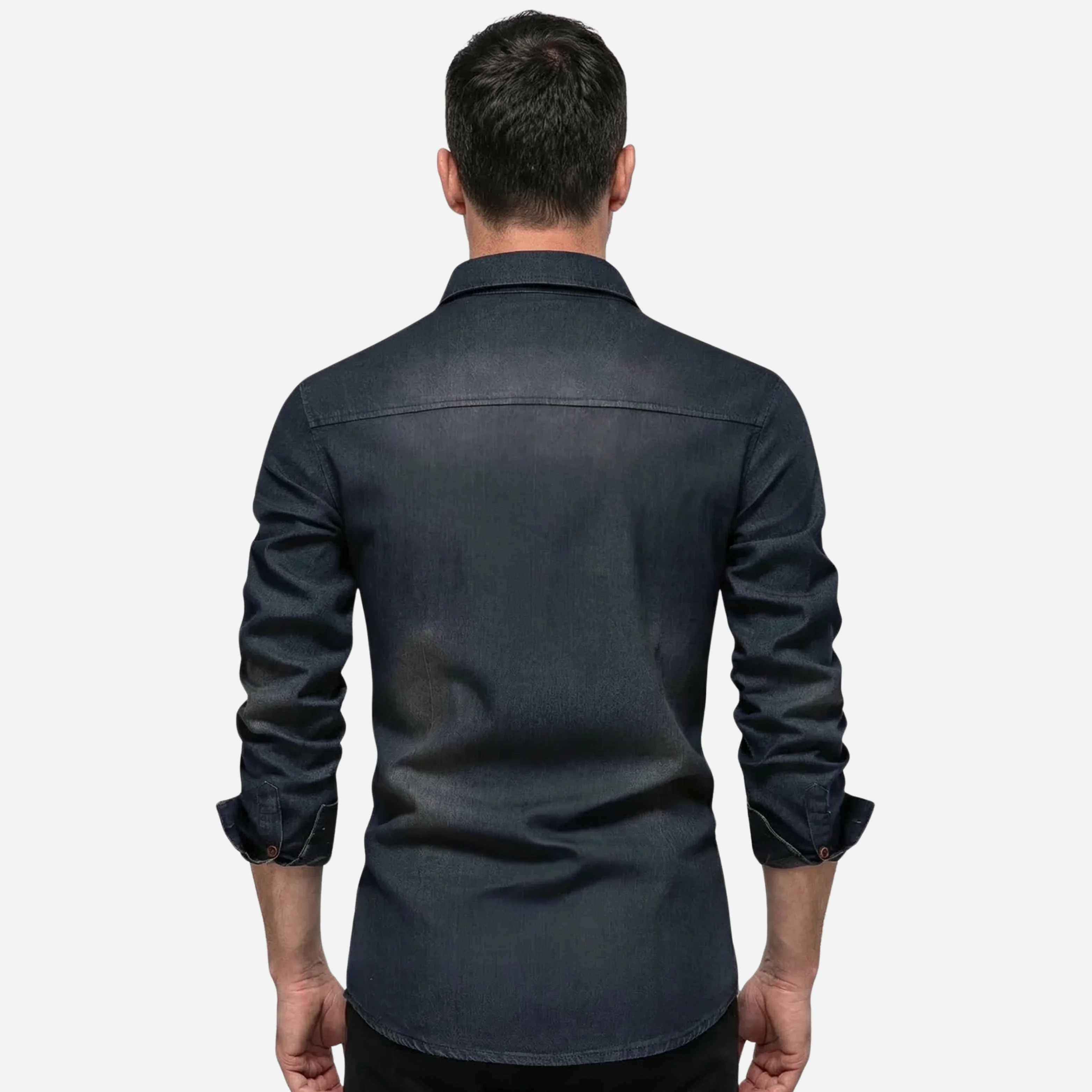 Peter | Herren Modernes Denim-Hemd Langarm Brusttaschen – Denim Hemd Herren - Image 3