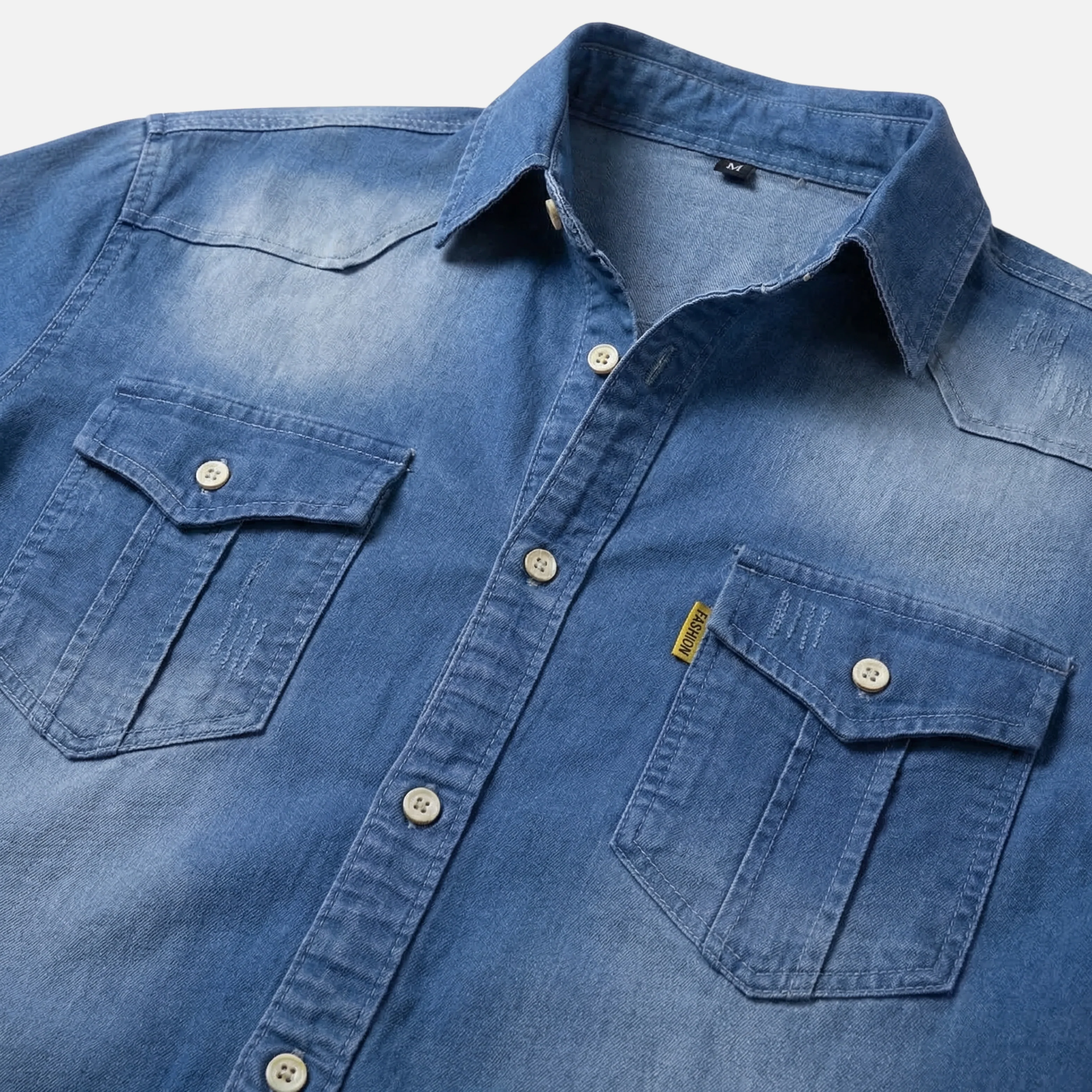 Peter | Herren Modernes Denim-Hemd Langarm Brusttaschen – Denim Hemd Herren - Image 5