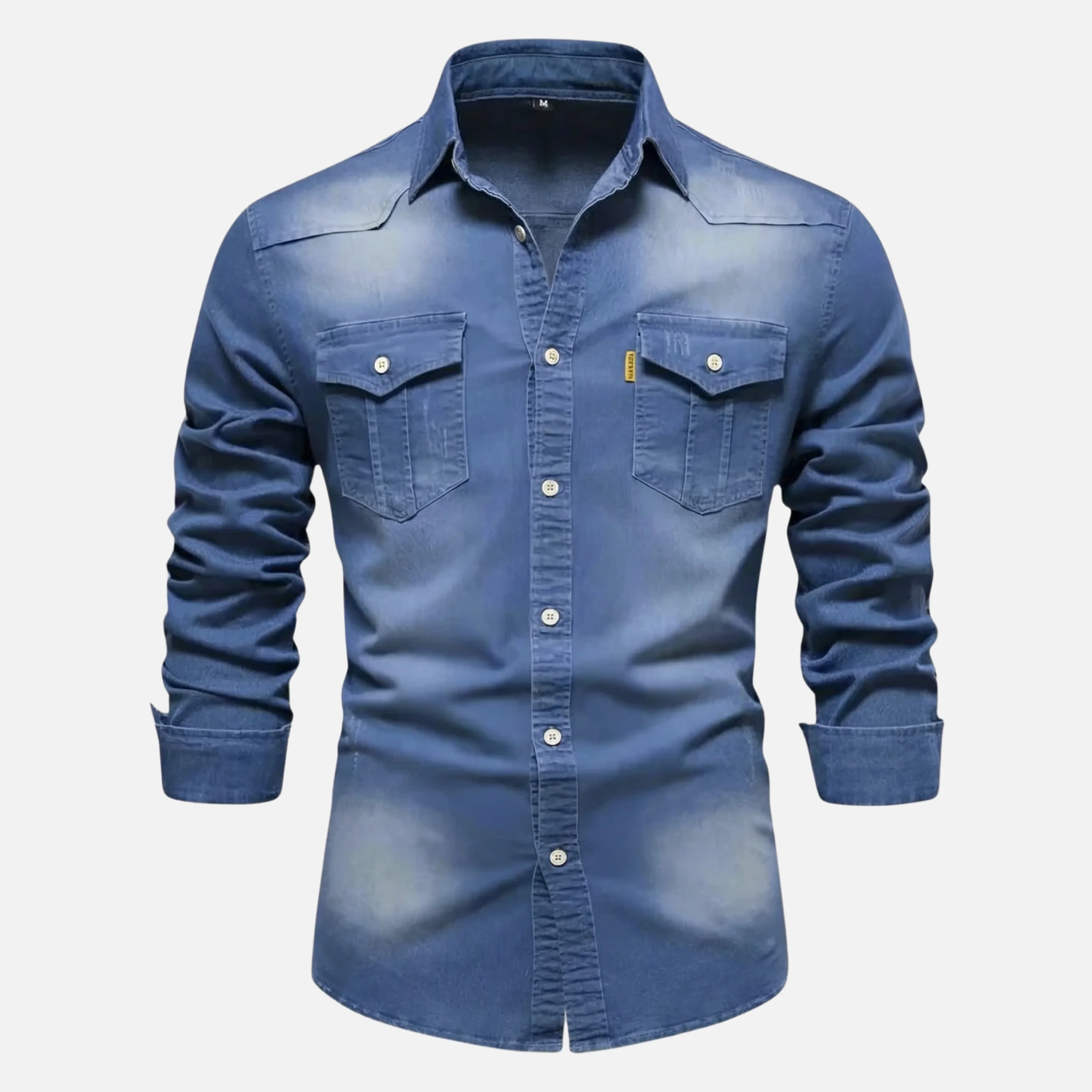 Peter | Herren Modernes Denim-Hemd Langarm Brusttaschen – Denim Hemd Herren - Image 8
