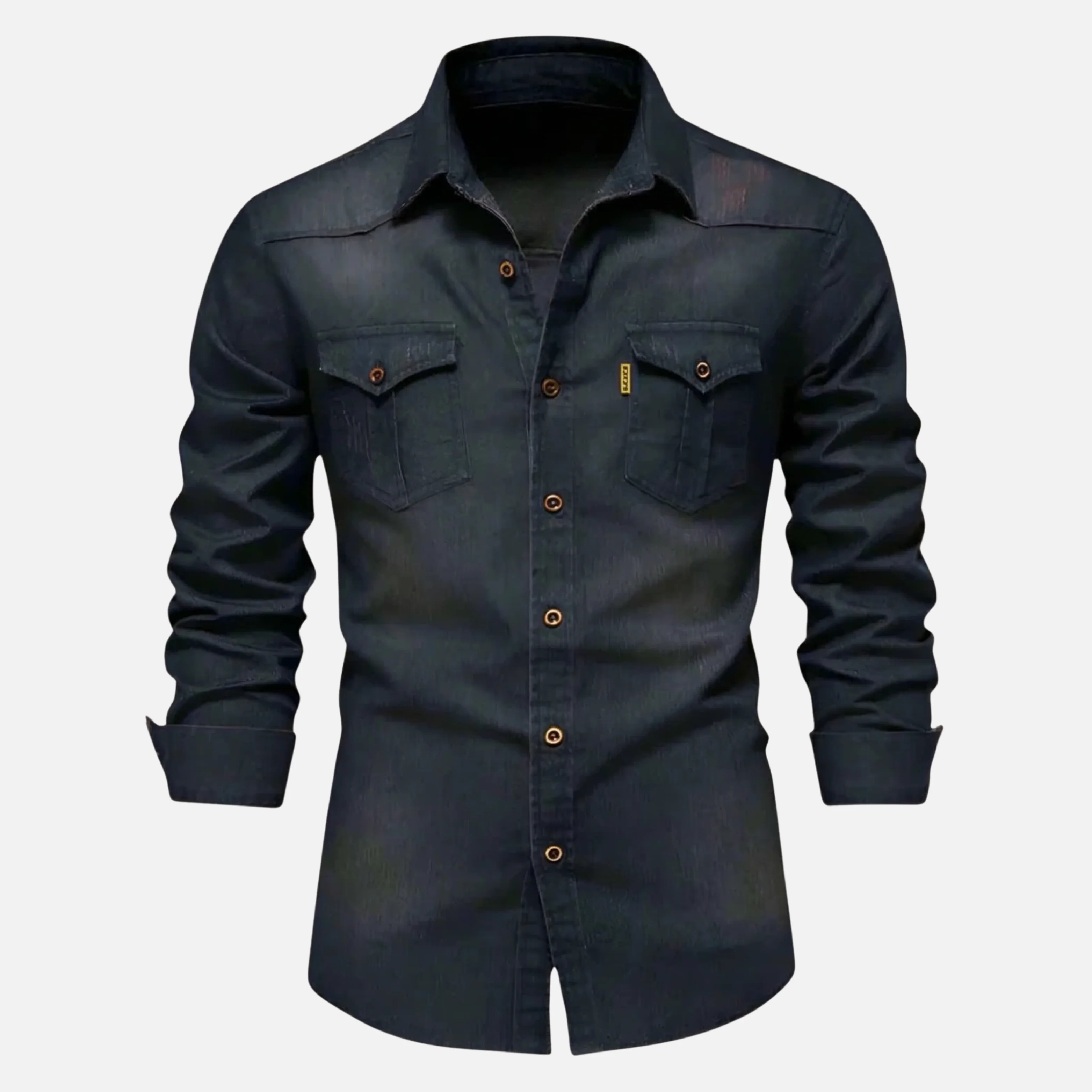 Peter | Herren Modernes Denim-Hemd Langarm Brusttaschen – Denim Hemd Herren - Image 9