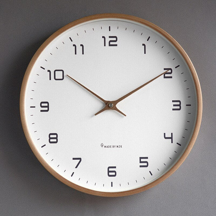 Moderne Holzwanduhr aus Massivholz in Braun und Creme – Große Wanduhren 25x25 cm und 30x30 cm für jedes Zuhause - Image 4