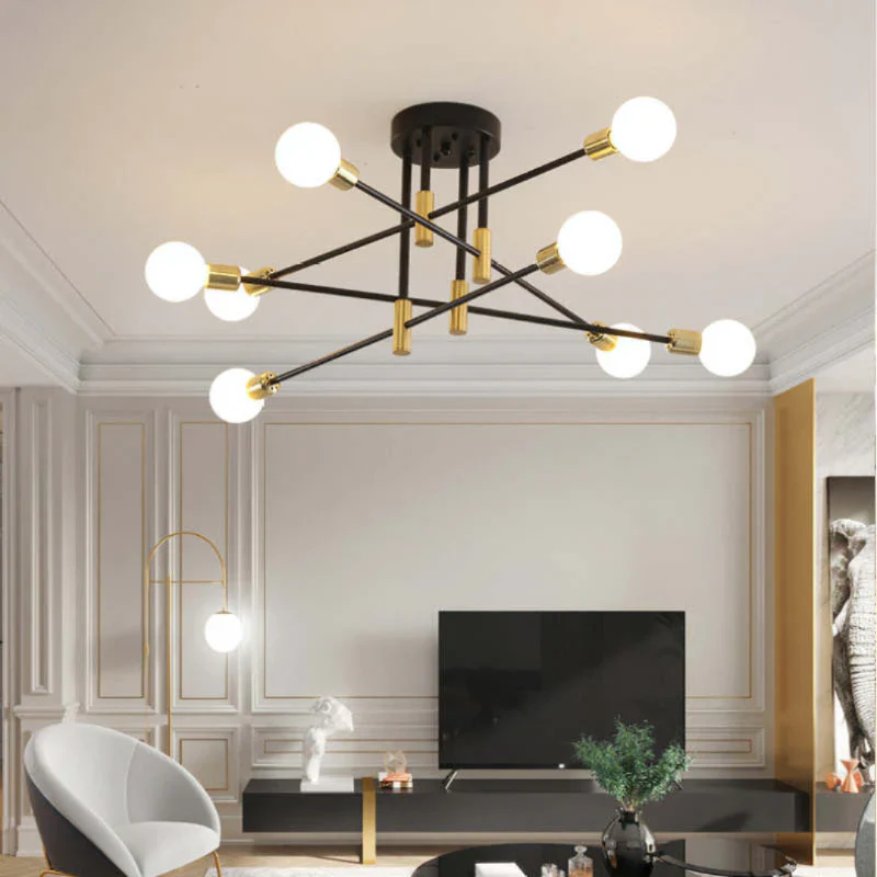 Moderne LED-Deckenleuchte Schwarz und Gold für Wohnzimmer und Schlafzimmer – Warmweiße Beleuchtung 15-20 m² - Image 10