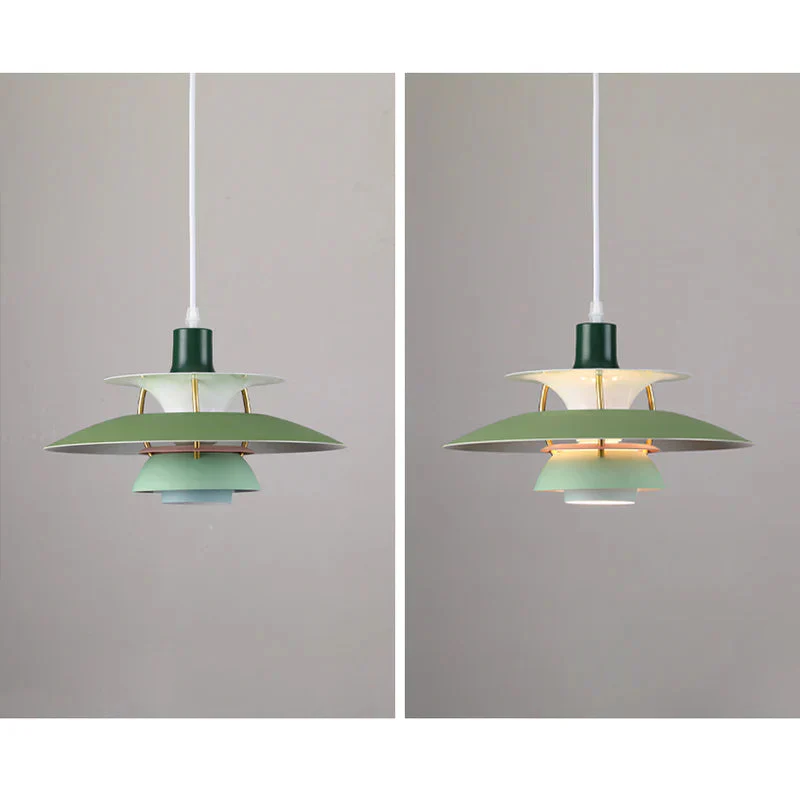 Moderne LED-Hängelampe in Farbenfrohem Metalldesign für Esstisch und Wohnbereiche – Energiesparend, E27 Fassung - Image 3