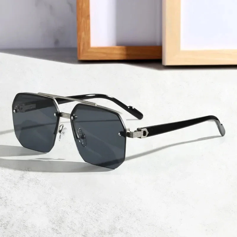 Moderne Stilvolle Geometrische Sonnenbrille für Herren | UV Schutz - Image 3