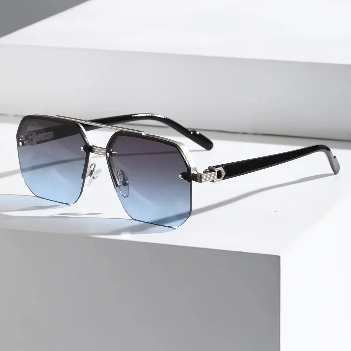 Moderne Stilvolle Geometrische Sonnenbrille für Herren | UV Schutz - Image 7