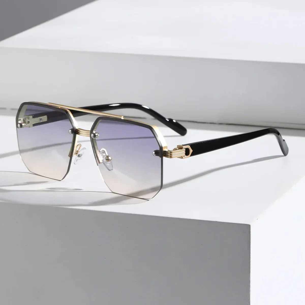 Moderne Stilvolle Geometrische Sonnenbrille für Herren | UV Schutz - Image 8