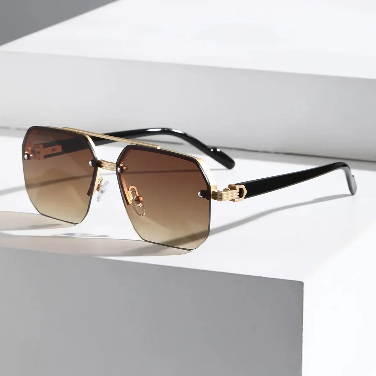 Moderne Stilvolle Geometrische Sonnenbrille für Herren | UV Schutz - Image 9