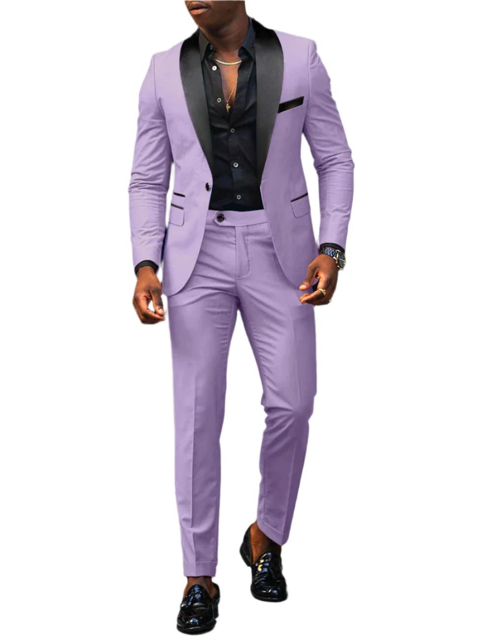 Moderner Slim Fit Hochzeitsgast Anzug für Herren | Lila - Image 2