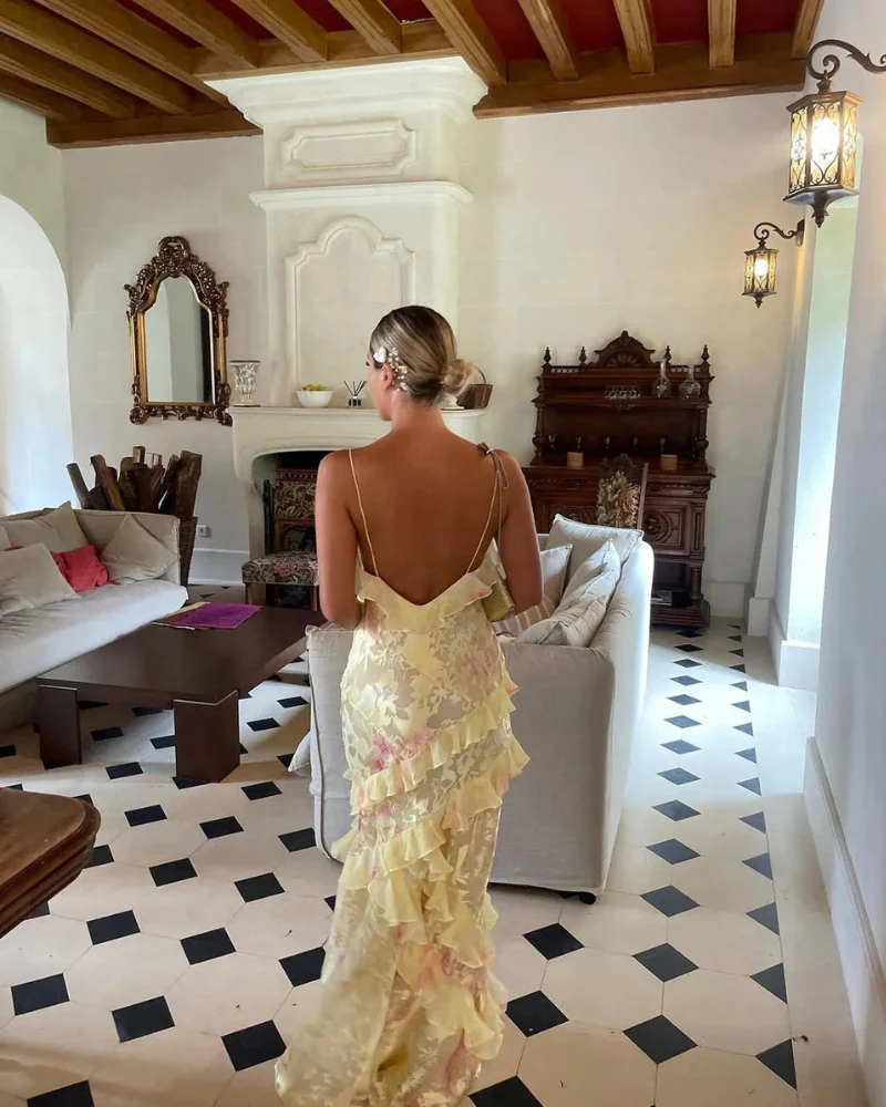Modernes gerafftes Sommerkleid für Damen | Maxi - Image 4
