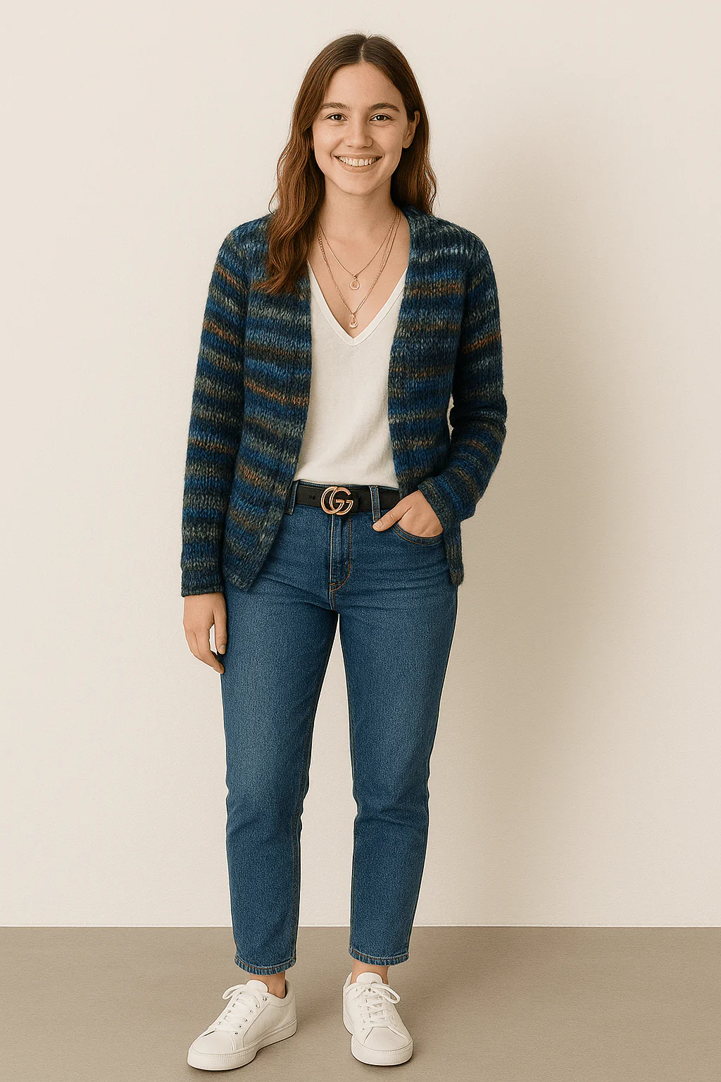 Modische Damen Strickjacke | Mehrfarbig - Image 2