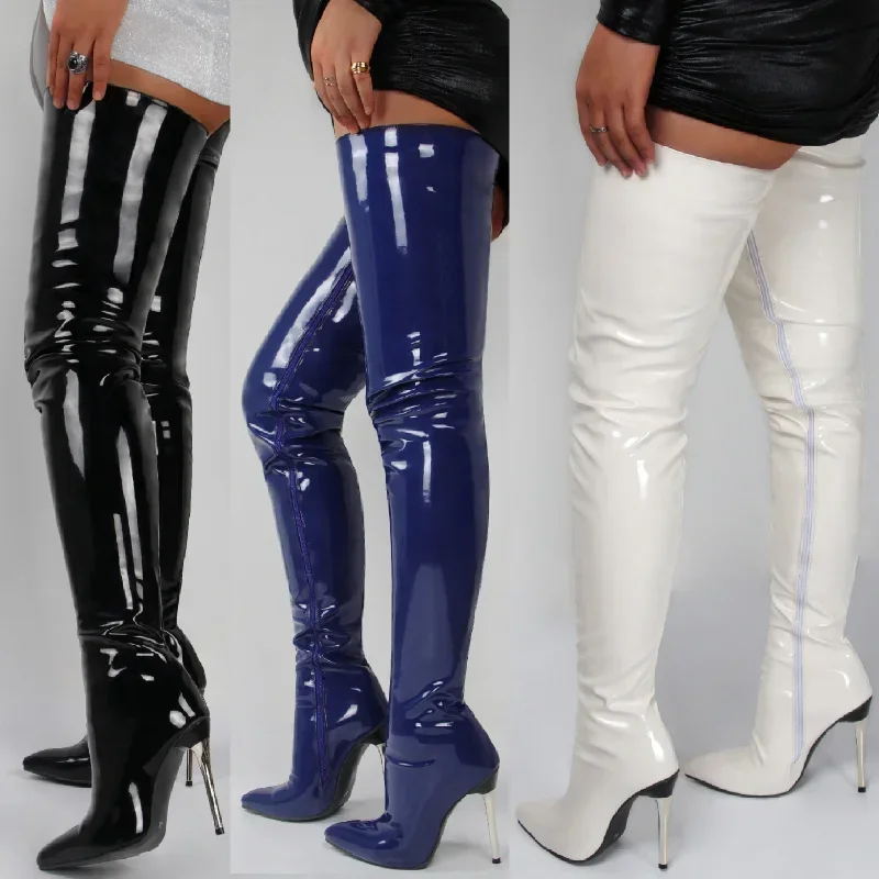 Modische Overknee-Stiefel für Damen | Spitze Zehenpartie - Image 2